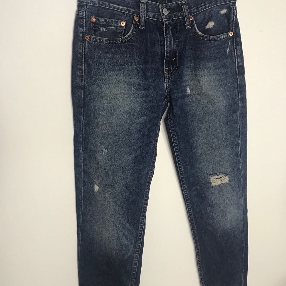 Levi’s 511 Distressed Mid rise Dark Wash jeans